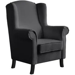 OHRENSESSEL Leonardo dunkelgrau boucle-stoff