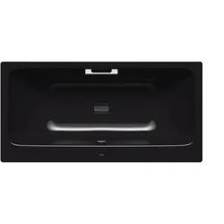 Kaldewei ASYMMETRIC DUO Badewanne, schwarz, 1800x900 mm, mit Griffloch und Antislip-Oberfläche