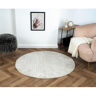 Teppich "My Heaven, LAGERRÄUMUNG", bunt (cream, weiß, hellgrau), H:10mm Ø:120cm, Polyester, MYFLAIR MÖBEL & ACCESSOIRES, Teppiche, Teppich, Kurzflor, modernes Design, besonders weich, auch in rund erhältlich