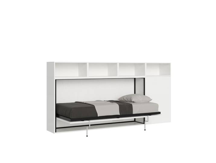 Cama individual kando fresno blanco composición a
