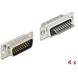 DeLOCK D-Sub HD 26 Pin Stecker Metall, Lötversion, 4 Stück