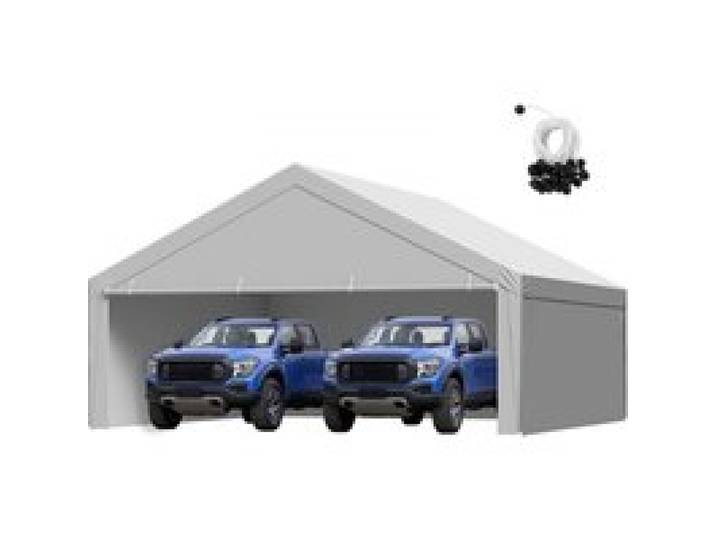 VEVOR Carport-Ersatzdach, 6x6 m, tragbare Garagenzeltplane mit Seitenwänden, UV-beständig, strapazierfähige Autounterstandsplane, grau, Rahmen nicht im Lieferumfang enthalten