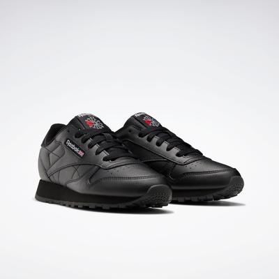 Sneaker REEBOK CLASSIC "Classic Leather JR", Kinder, Gr. 35, schwarz, Leder, Synthetik, Schuhe Sneaker