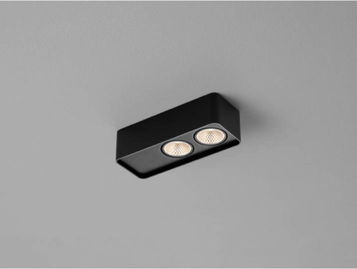 Helestra Deckenleuchte Cas 2-flammig - Mattschwarz Clean, Minima