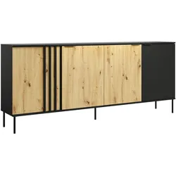 KOMMODE MERIDIAN 220/92/40cm mit Schubladen 4 Türen Eichefarben
