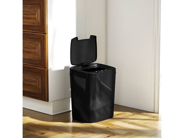 HOMCOM Poubelle Automatique 15L Capteur Infrarouge Noir