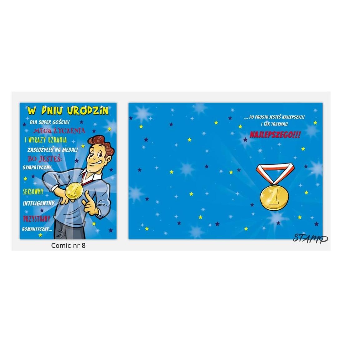 Stamp Comic B6 Karte + Umschlag Muster Nr. 08 Geburtstag (47995901)