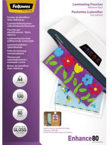Fellowes Laminierfolie DIN A4 80 micron glänzend 100St.