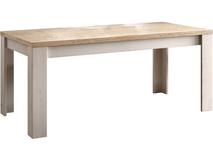 Esstisch GOODPRODUCT Country 180 x 90 cm, Küchentisch, Esszimmertisch , beige (eiche meringa nb, eiche cadiz nb, eiche meringa nb, eiche cadiz nb), H:80,5cm, Tische, Esstisch, zweifarbig, rechteckig, Tischplattenstärke 38 mm