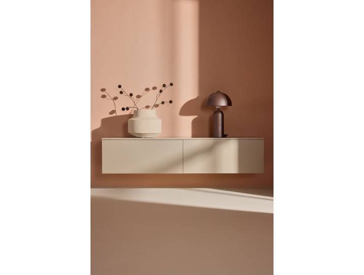 Lowboard VENTURE HOME Frihamn , beige, B:160cm H:35cm T:45cm, MDF, Sideboards, Lowboard, Lowboard, kultiviert, geräumig, modern