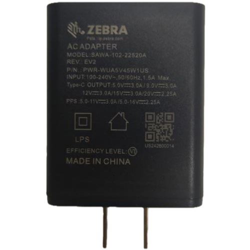 ZEBRA USB TYPE C POWER SUPPLY ADAPTOR WI/ GREAT BRITAIN PLUG.