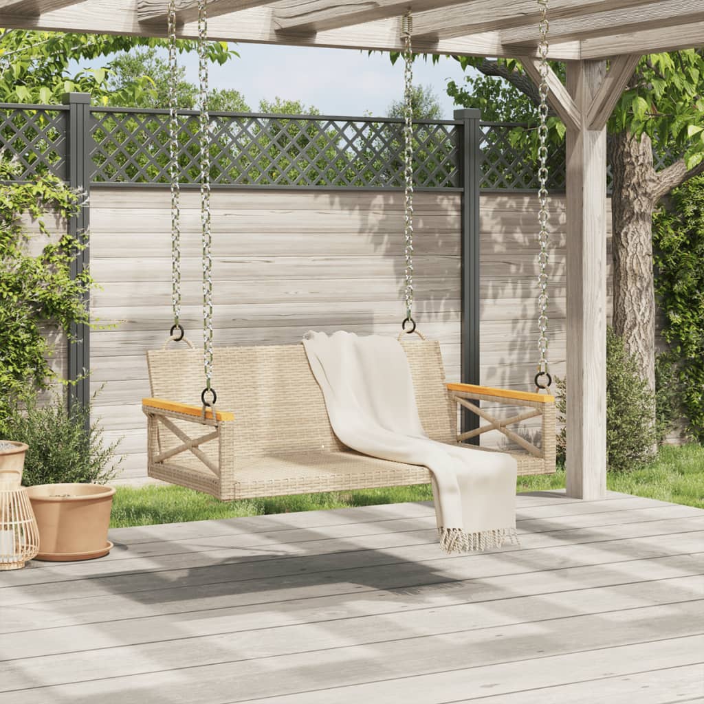 vidaXL Balancelle beige 109x62x40 cm résine tressée