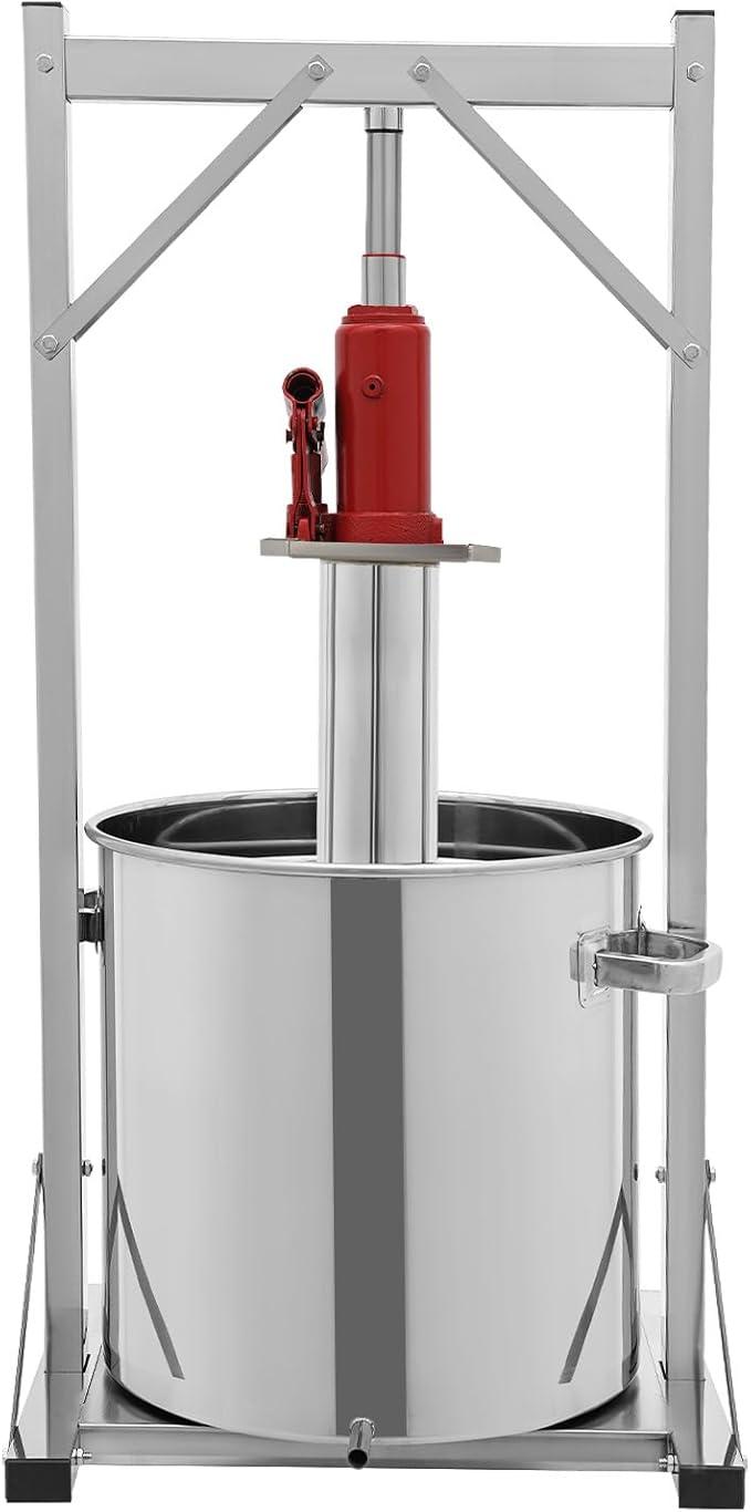 Obstpresse Weinpresse 36L Edelstahl Hydraulisch Für Obst | 6613lbs Presskraft,Filterkorb Mit Presstuch,Abnehmbar,Für Saft Und Fruchtwein,Leicht Zu Reinigen