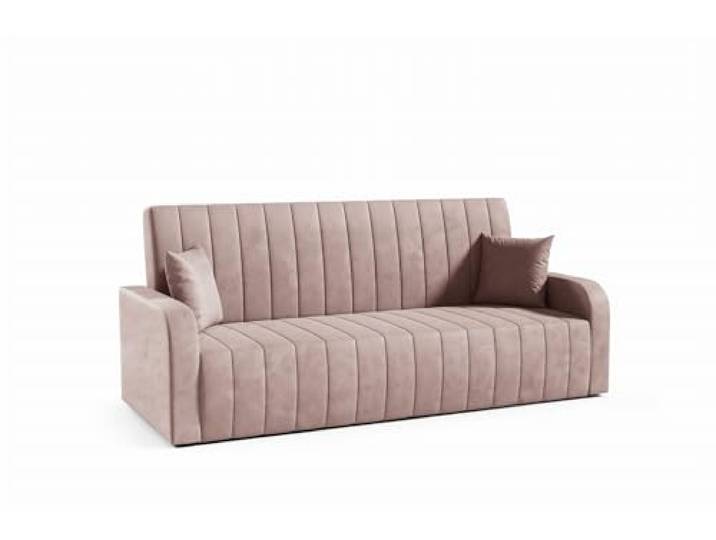 LIKMA Schmutziges Rosa Vielseitiges 3-Sitzer 214 cm Sofa mit Schlaffunktion und Bettkasten Otto - Velvet Schlafcouch - Moderne Wohnzimmer Couch - Sofa mit Bettfunktion - Schlafsofa, Stoff: Jasmine 61