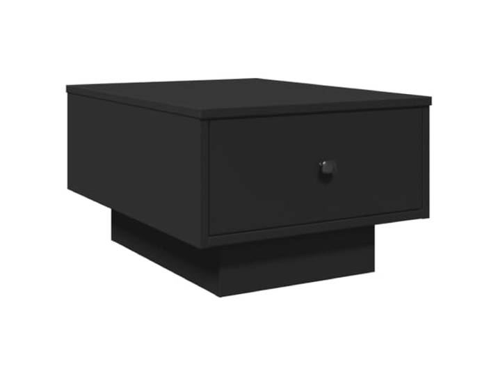 Favemtsl Couchtisch Schwarz 60x45x31 cm Beistelltisch Holzwerkstoff Kompakter Wohnzimmertisch mit Metallknäufen und Stauraum für Fächer, Bücher sowie Zeitschriften in elegantem Design.
