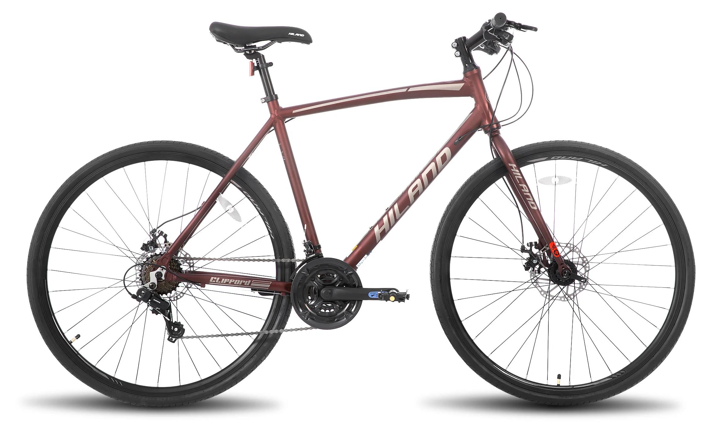 Rennrad Unisex - City Fitness Bike - 66 cm Laufräder - 14 Gang Schaltung - Leichter Aluminiumrahmen - U-Bremse - Unisex Erwachsene, Pendeln & Fitness, rot - Größe M