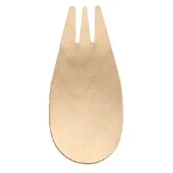 Papstar 1800 Fingerfood - Göffel, Holz pure 8,2 cm