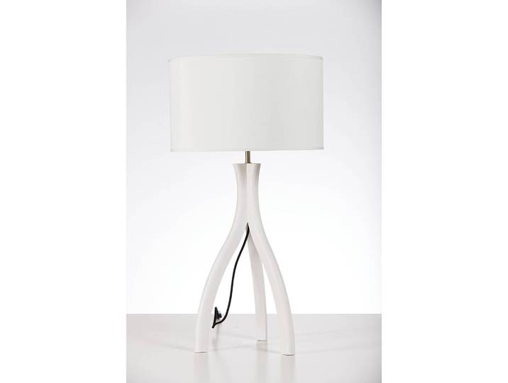 Tischleuchte Raahe I 35 x 66 x 35cm Weiß/Weiß Leinen E27