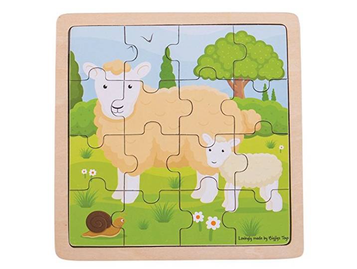 Bigjigs Toys Chunky Houten Schaap & Lam Puzzle
