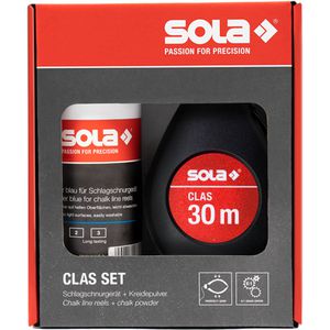 SOLA Schlagschnur 66114243, CLAS Set B, Schnellkurbel 6:1, 230g wetterfeste blaue Kreide, aus Aluminium, Schnurlänge 30m