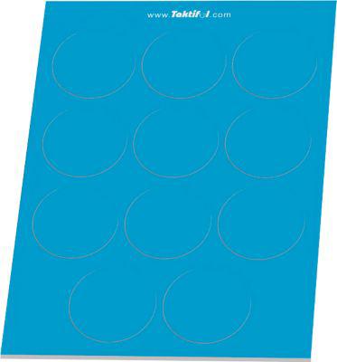 Taktische Zeichen Taktifol Spielersymbol Kreis, rund, selbsthaftend, beschriftbar, trocken abwischbar, blau, 8 Kreise
