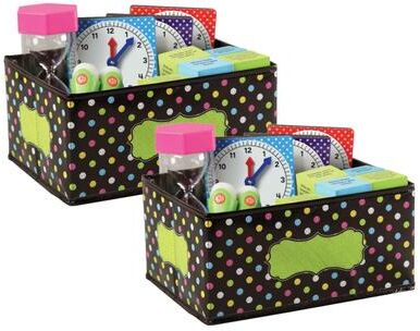 "Teacher Created Resources Chalkboard Brights Small Storage Bin, 8"" x 11"" x 5"", Pack of 2"