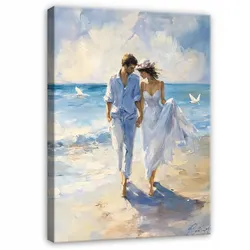 LEINWAND BILDER Abstrakt Frau Meer Aquarell 120x80