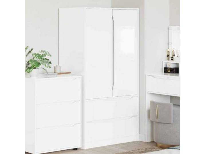 HKLGBVCR Schrank weiß glänzend 79,5 x 49 x 156 cm Holz