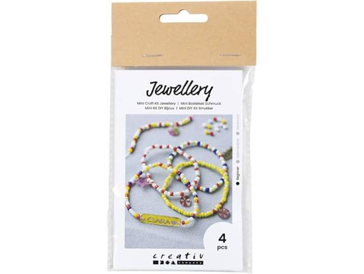 Creativ Mini sieraden knutselset, intrekbare kunststof armbanden, 1 verpakking
