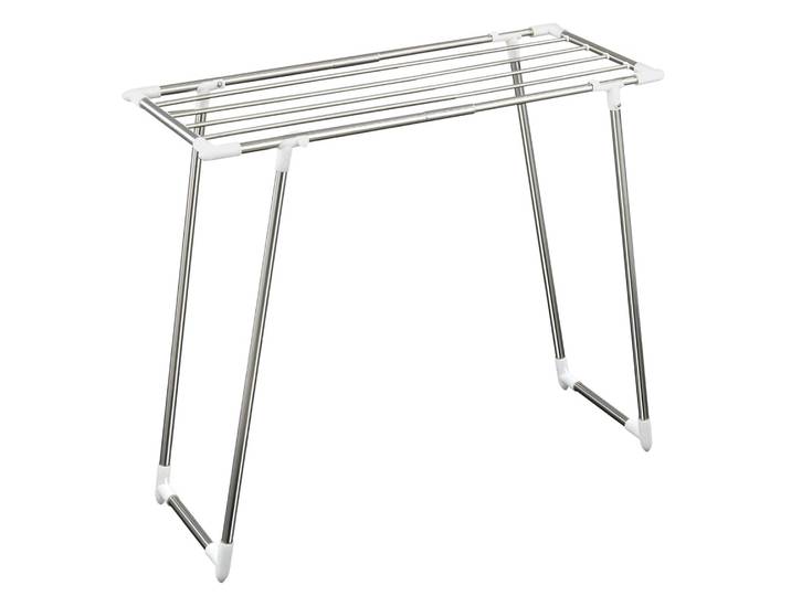 Wäscheständer MAXIMEX Raumwunder , bunt (silberfarben, weiß), B:71cm H:79cm T:39cm, ABS-Kunststoff, Edelstahl, Wäscheständer, Wäscheständer, schmaler Wäschetrockner, ausziehbar & klappbar, für Dusche & Badewanne