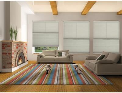 "BlindsAvenue Cordless Day/Night Cellular Honeycomb Shade, 9/16"" Single Cell, Winter White"