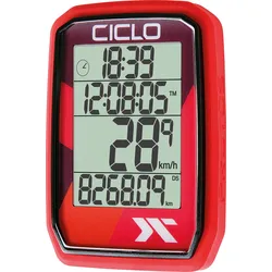BIKE PROTOS105RD - Fahrrad-Computer mit 5 Funktionen, rot