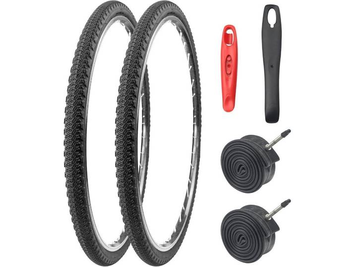 Fahrradreifen Set 700x42C mit Schläuchen und Reifenhebern, Mehrfarbig, Kunststoff, 4.2x1x67.2 cm, Freizeit & Co, Sport & Fitness, Fahrräder, Fahrradzubehör