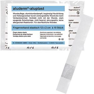 Söhngen Pflaster Aluderm Aluplast 1009163, 10 Strips, wasserfest, sensitiv, atmungsaktiv, 12 x 2cm
