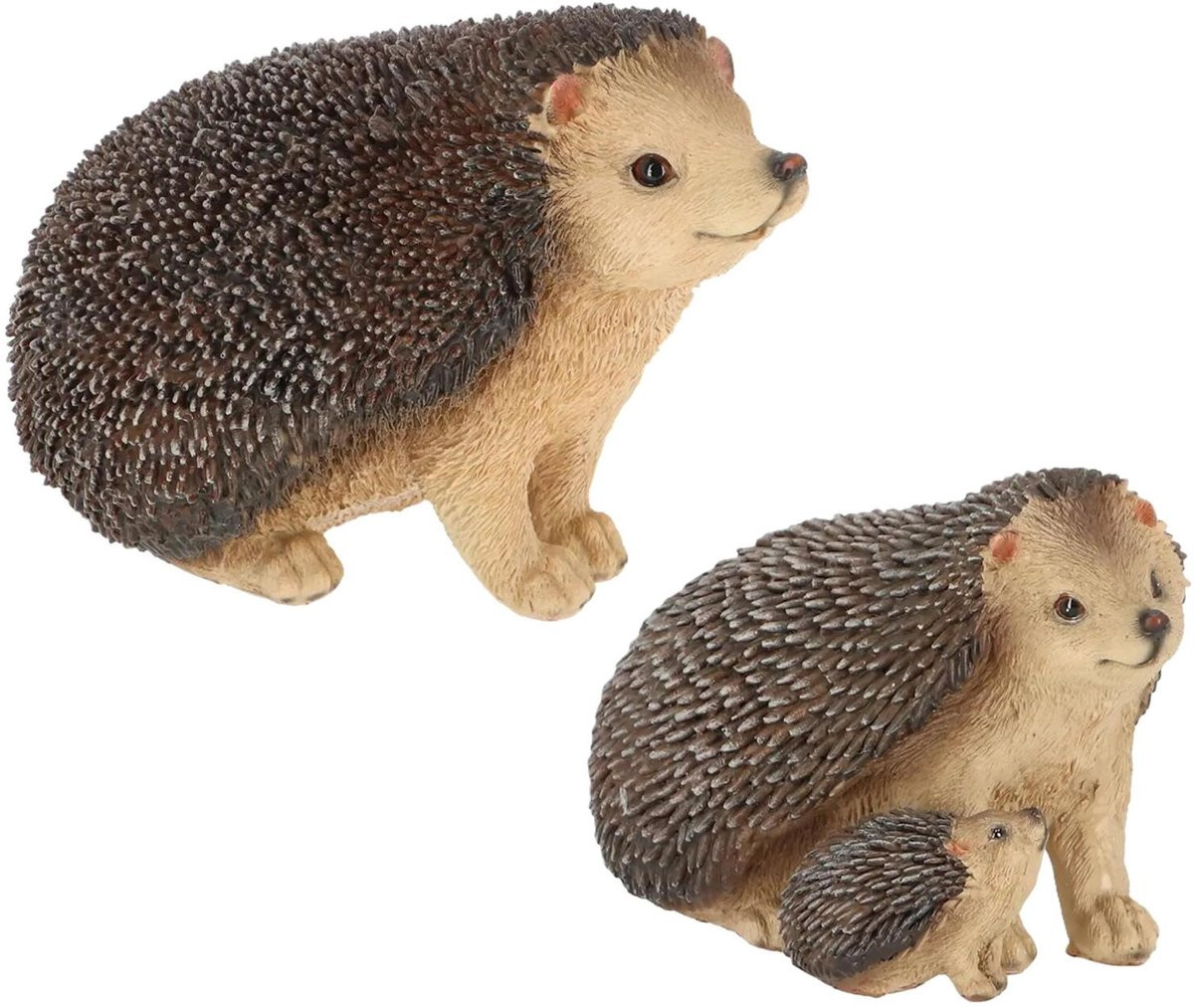 Esschert Design egel familie dieren beeldjes set van 2 stuks - polyresin tabletop decoratie