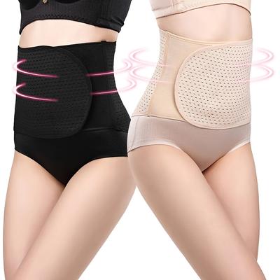 Healfit Counter Black Polyester Abdominal Shaping Belt, Adjustable Breathable Lumbar Support Belt, Targeted Compression Pads Lower Back black m