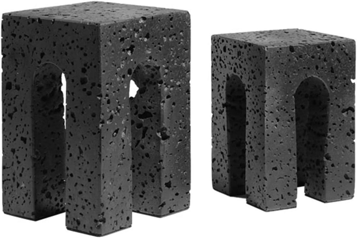 Decoratieve Boekensteunen in Marmeren Design - Antiek Zwart