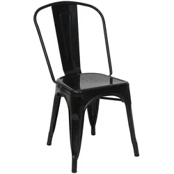 Stuhl MCW-A73, Bistrostuhl Stapelstuhl, Metall Industriedesign stapelbar ~ schwarz