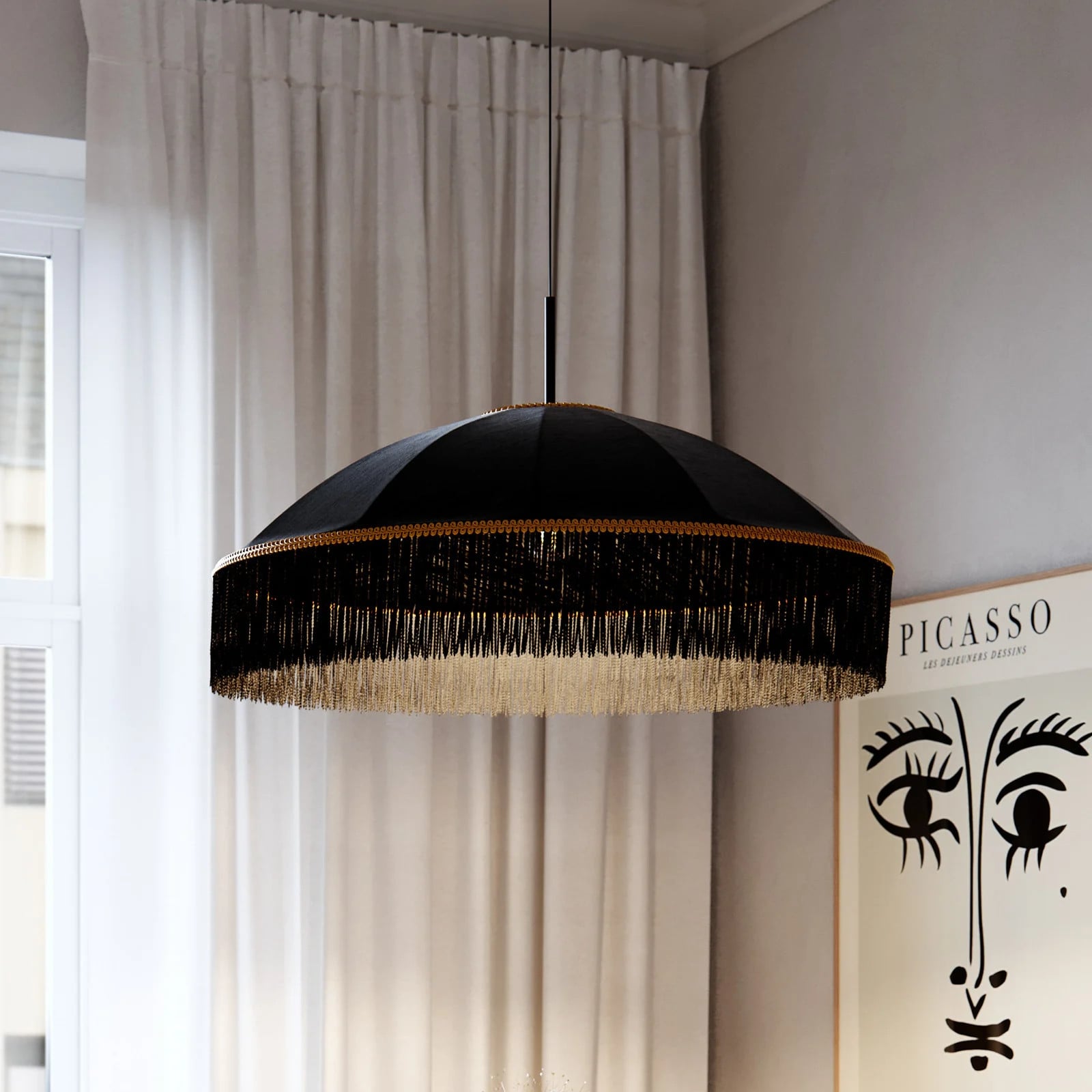 By Rydéns Francis Hanglamp Zwart Ø60 cm