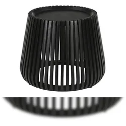 SIT Möbel Beistelltisch Ø 50 cm | runde Tischplatte | Mango massiv schwarz | B 50 x T 50 x H 46 cm | 14776-11 | Serie BLACK SMOOTH