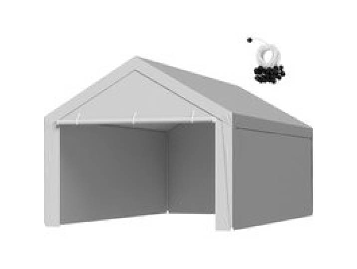 VEVOR Carport-Ersatzdach, 6,09 x 3,96m, tragbare Garagenzeltplane mit Seitenwänden, UV-beständig, strapazierfähige Autounterstandsplane, grau, Rahmen nicht im Lieferumfang enthalten
