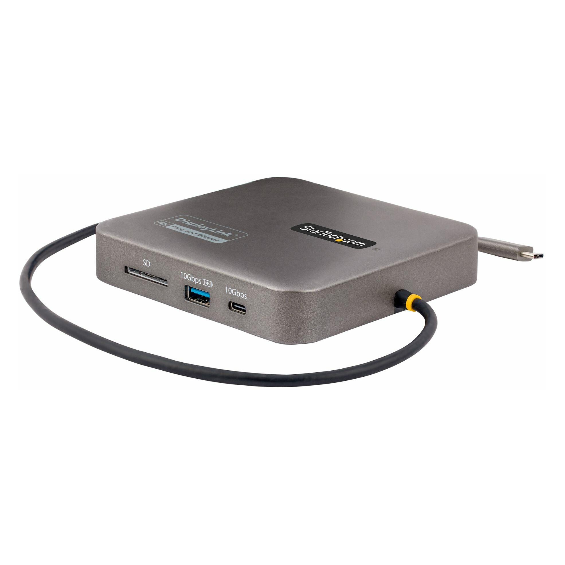 StarTech com USB C Multiport Adapter, Dual HDMI Video, 4K 60Hz, 2-Port 10Gbps USB 3.1 Hub, 100W USB (USB-A) (102B-USBC-MULTIPORT)