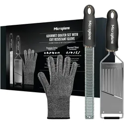 Microplane »Gourmet Grater Set with Glove« 46020+45044+34027 Reiben Set mit Handschuh