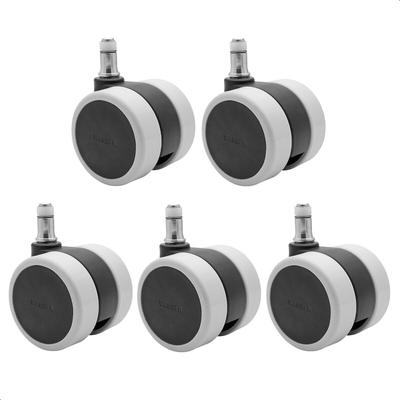 WAGNER Bürostuhlrollen 5tlg. DESIGN - Ø 60 mm, intervallgebremst, Steckstift, Tragkraft je 50 kg - DE Ware - 02007661