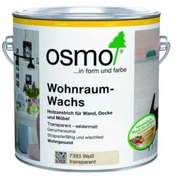 OSMO Wohnraum-Wachs Farbe 7393 Weiß Transparent Gebinde 0,75 L