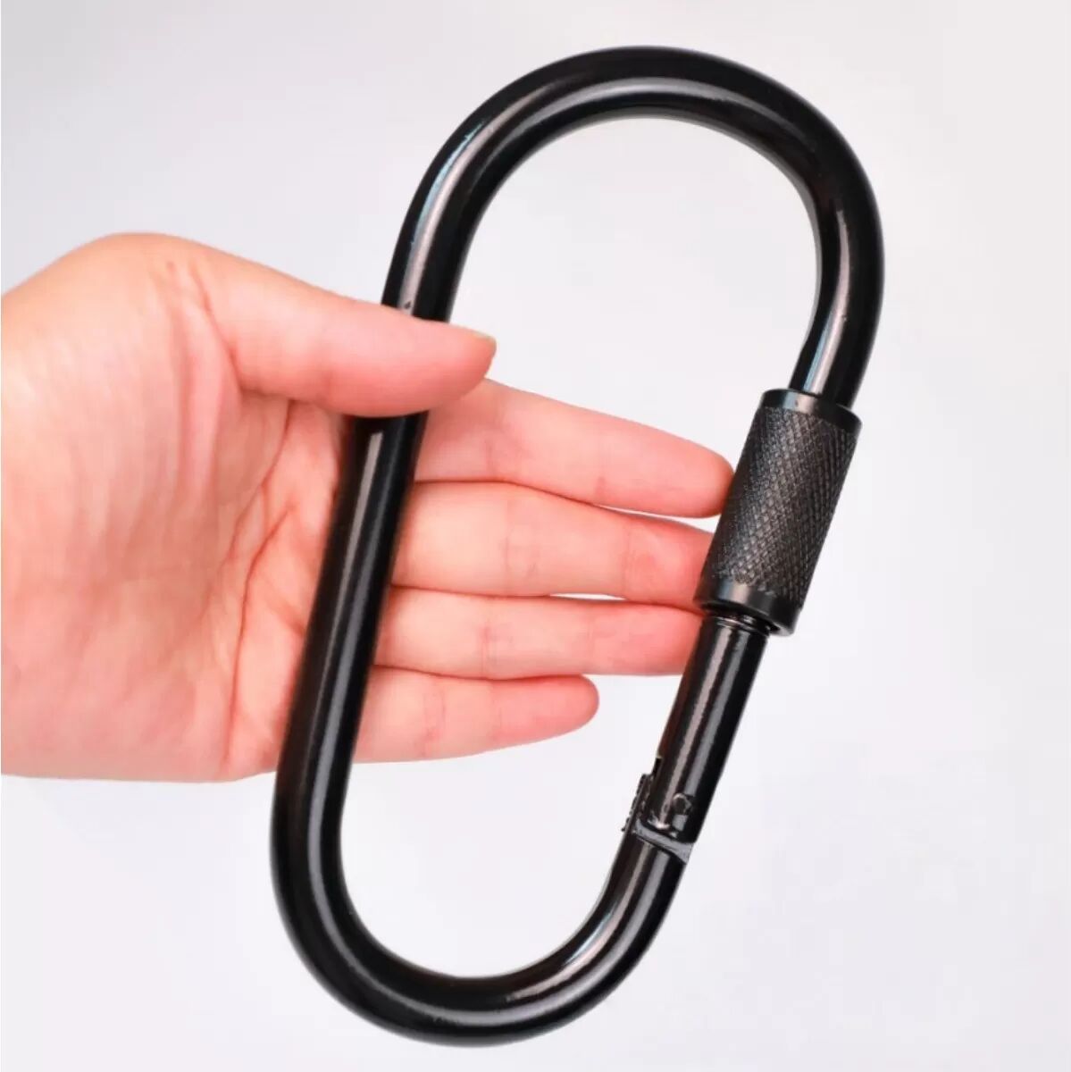 INF Sicherheits-Karabinerhaken für Outdoor-Ausrüstung - Aluminiumlegierung D-Ring für Camping und Wandern Schwarz