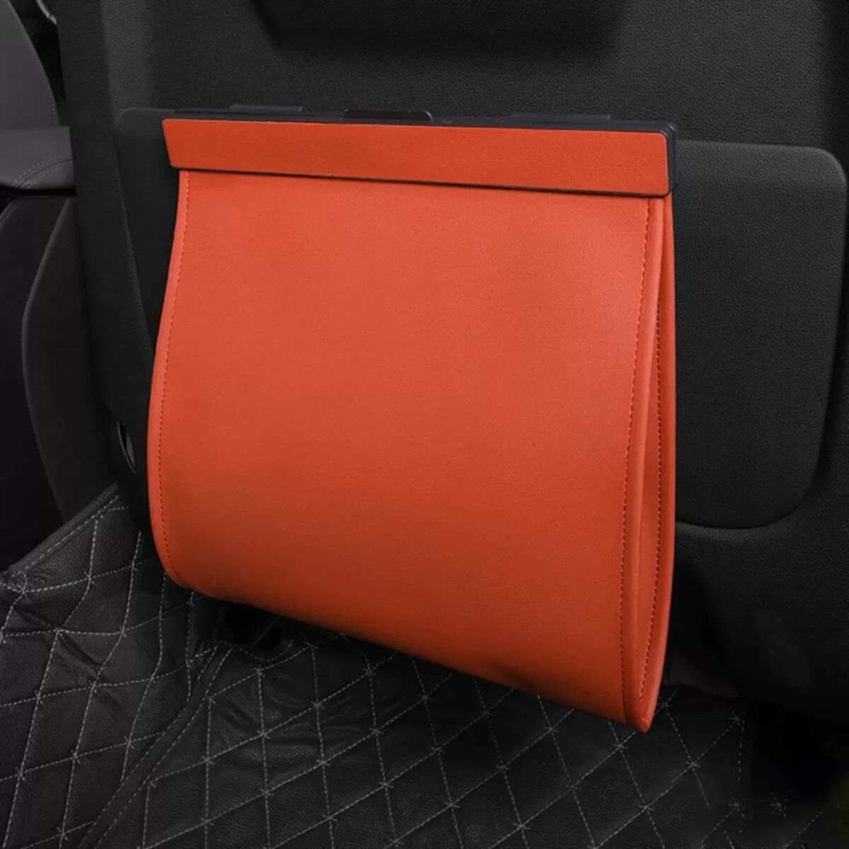 INF Hängender Auto-Mülleimer - Rücksitz-Organizer, auslaufsicherer Auto-Abfalleimer Orange