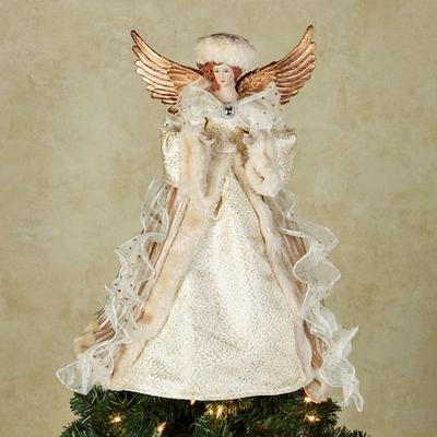 Season's Designs Bianca Angel Tree Topper Gold , Gold