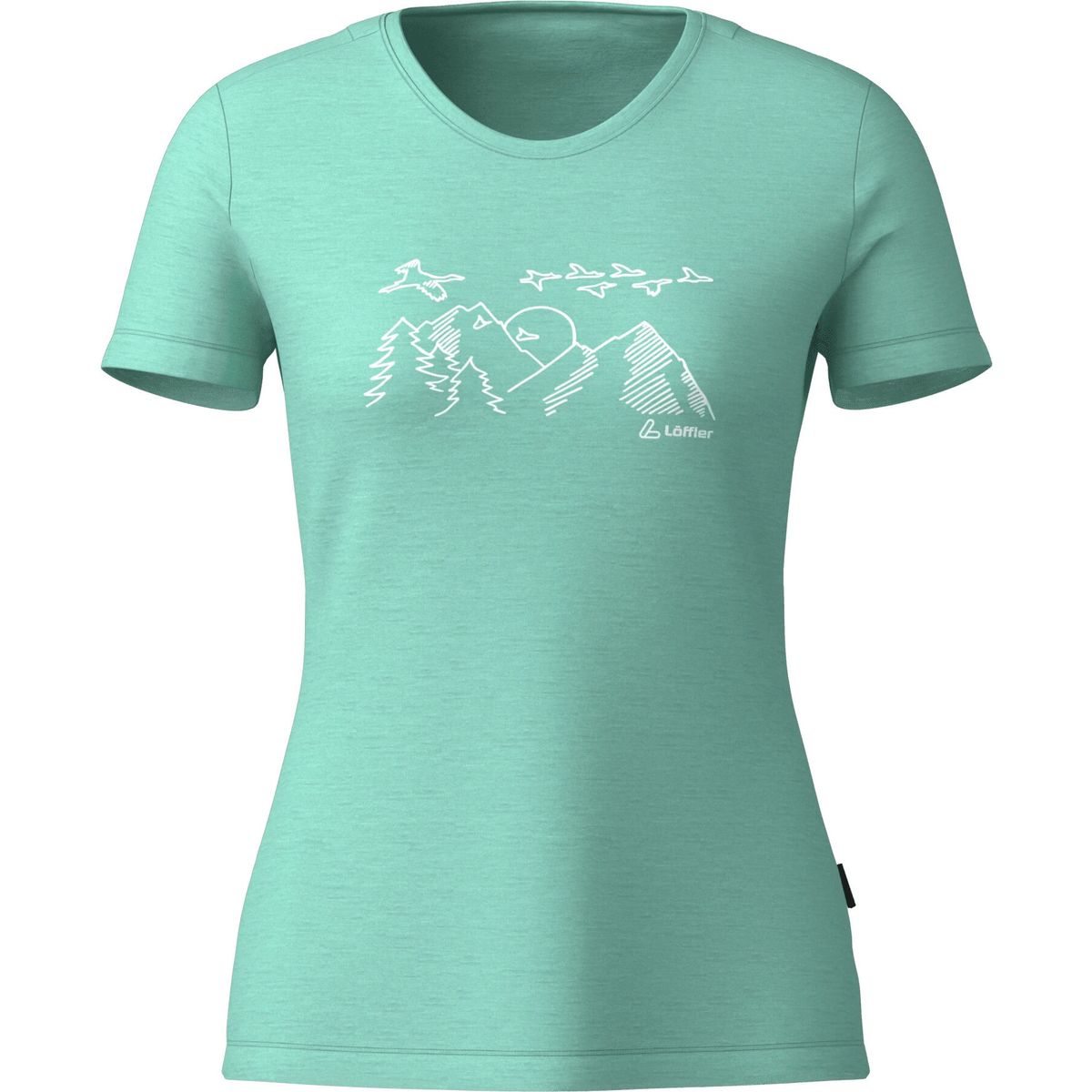 Löffler Women Printshirt Sunset Merino-tencel(tm) clearwater (304) 36 30559-304-36