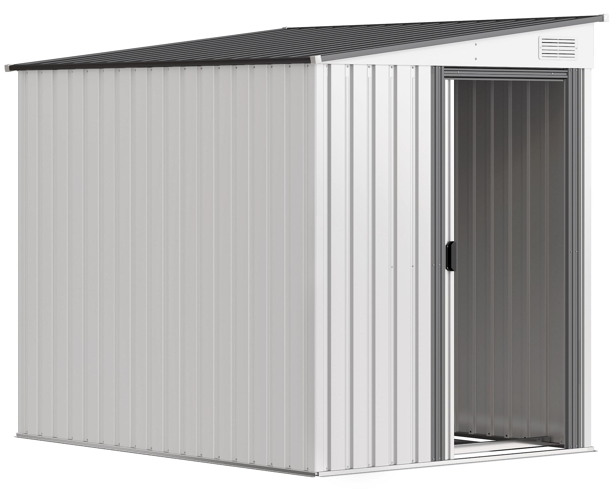Metall Gerätehaus 2,81m² 154x206,5x181 cm Geräteschuppen mit Pultdach Fundament